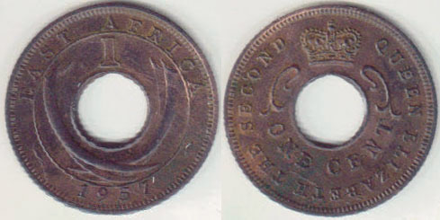 1957 East Africa 1 Cent A005565